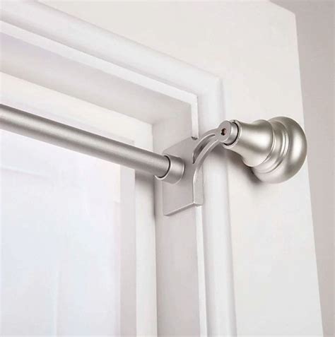 metal brackets things to hold curtain rod holes|hanging curtains no drilling.